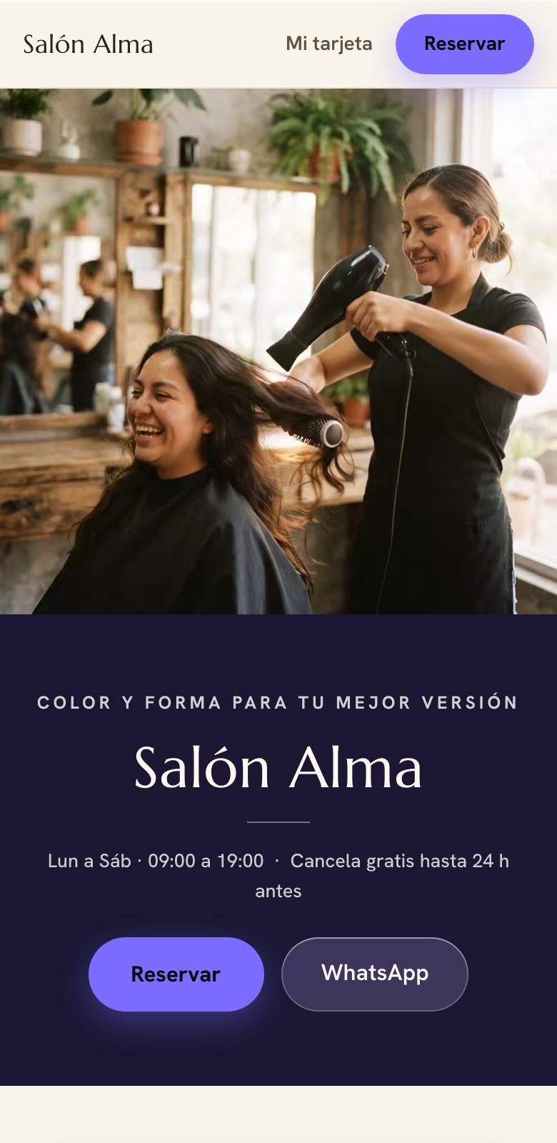 Salon · Your client sees your brand, not ours